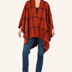 Patricia Nash NWT Plaid Cape Sweater